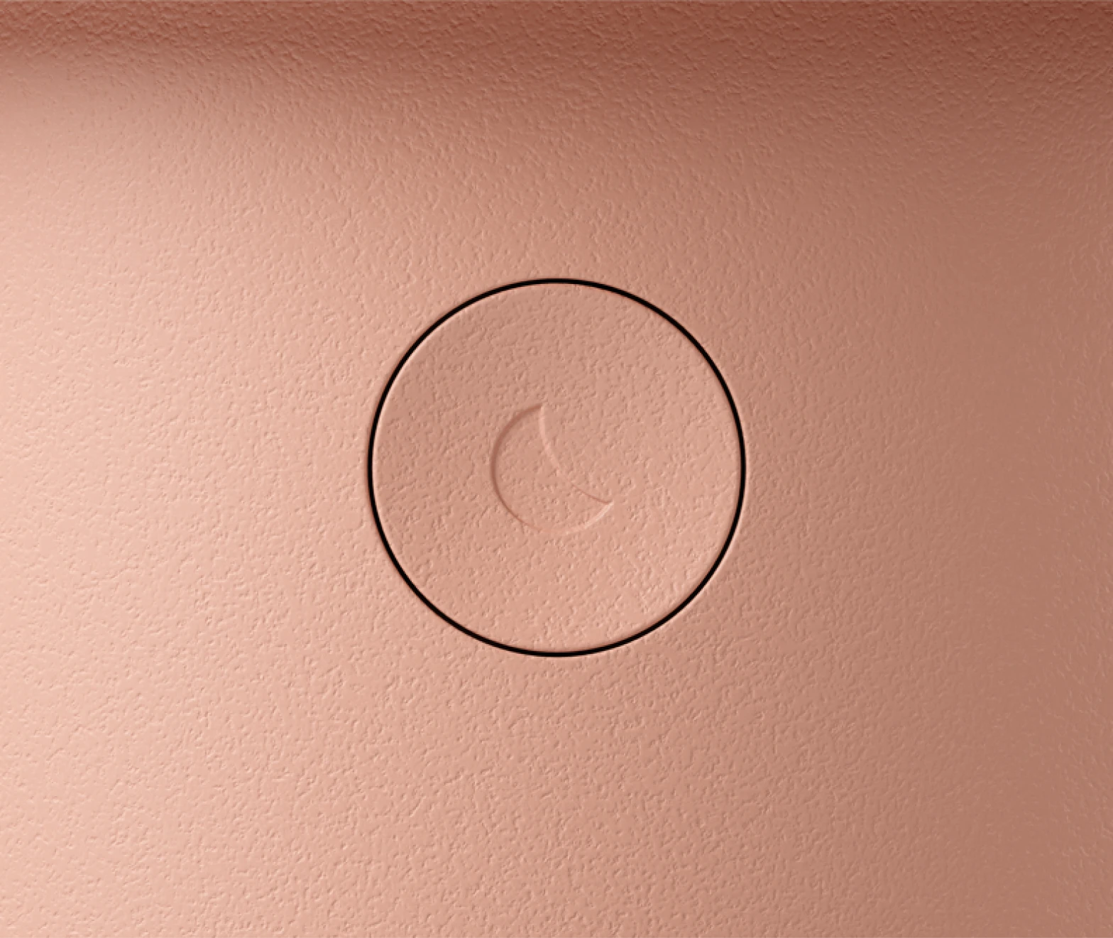 Closeup of back button on Hatch Baby peach colorway