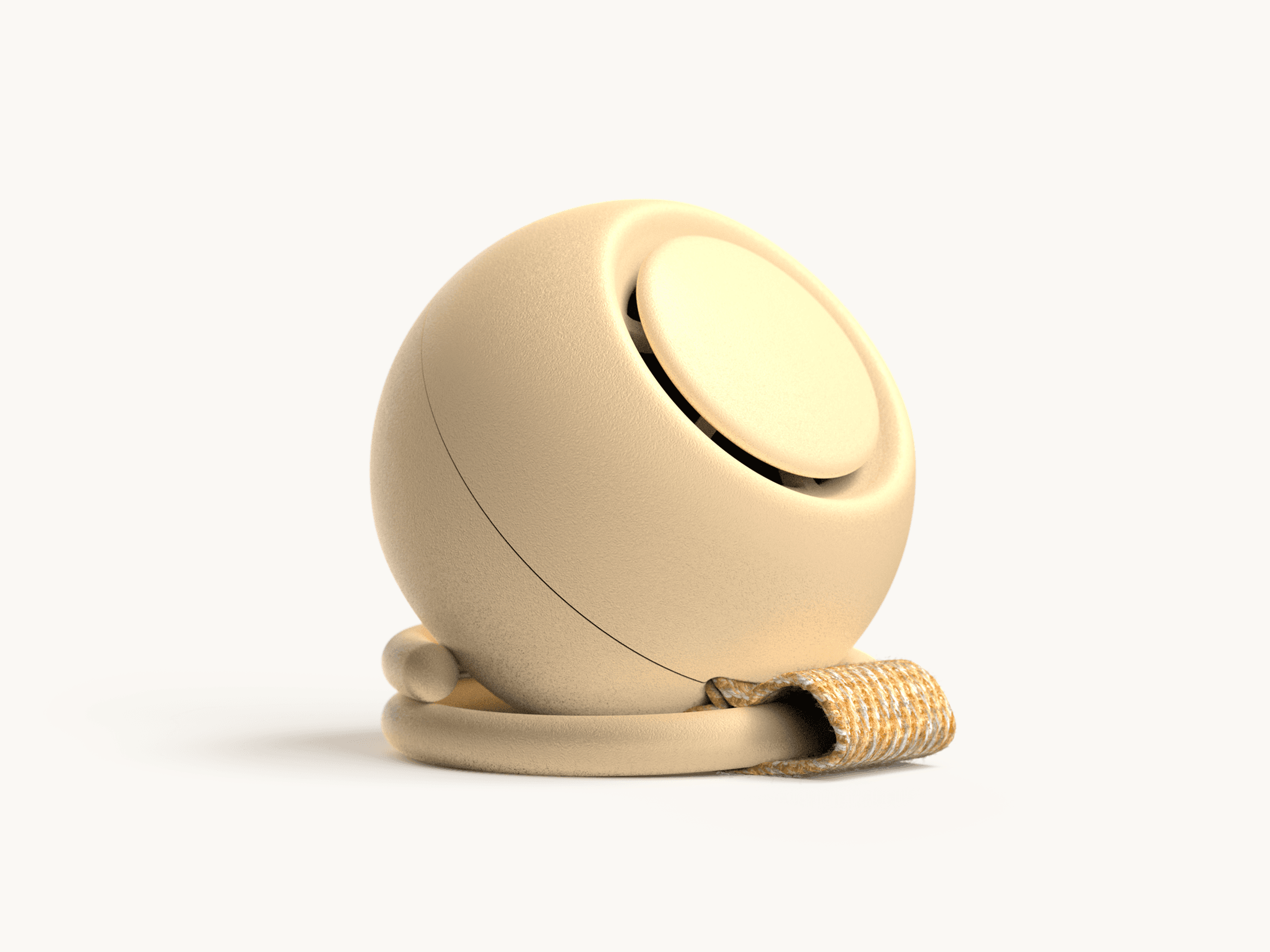 Hatch Go honey colorway sitting on included ring in display mode