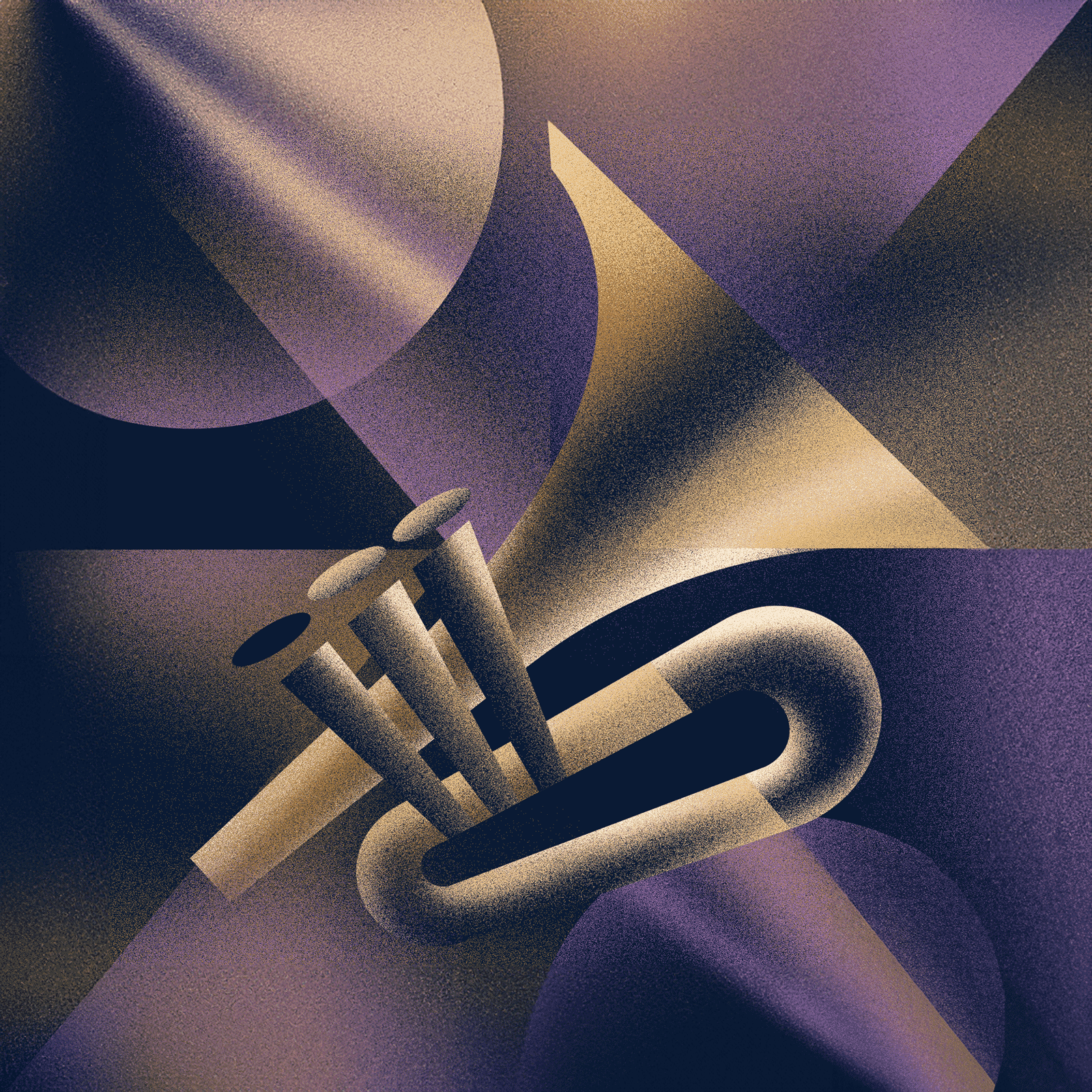 Cartoon trumpet playing music