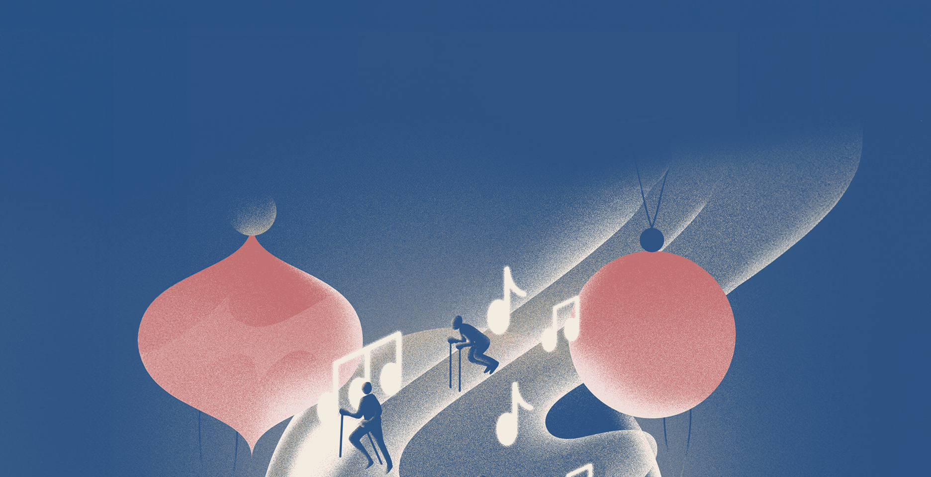 Holiday background with music notes