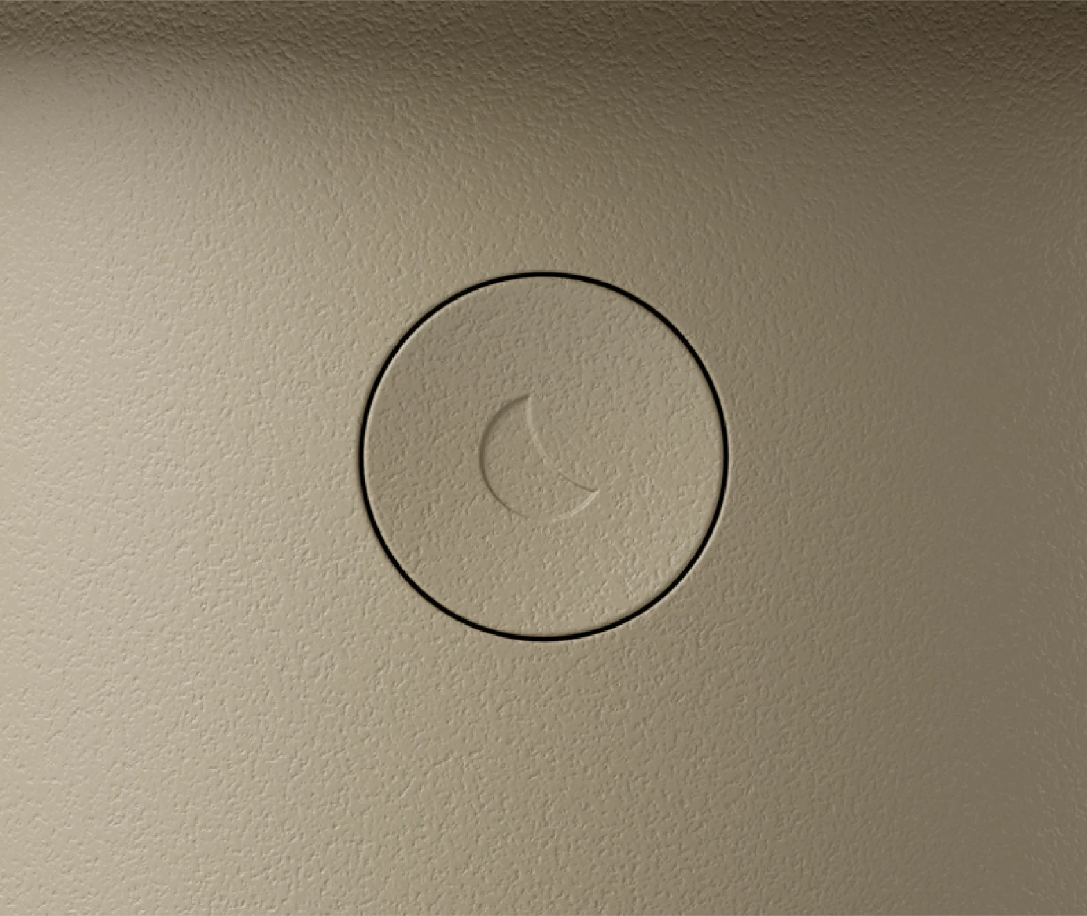 Closeup of back button on Hatch Baby greige colorway