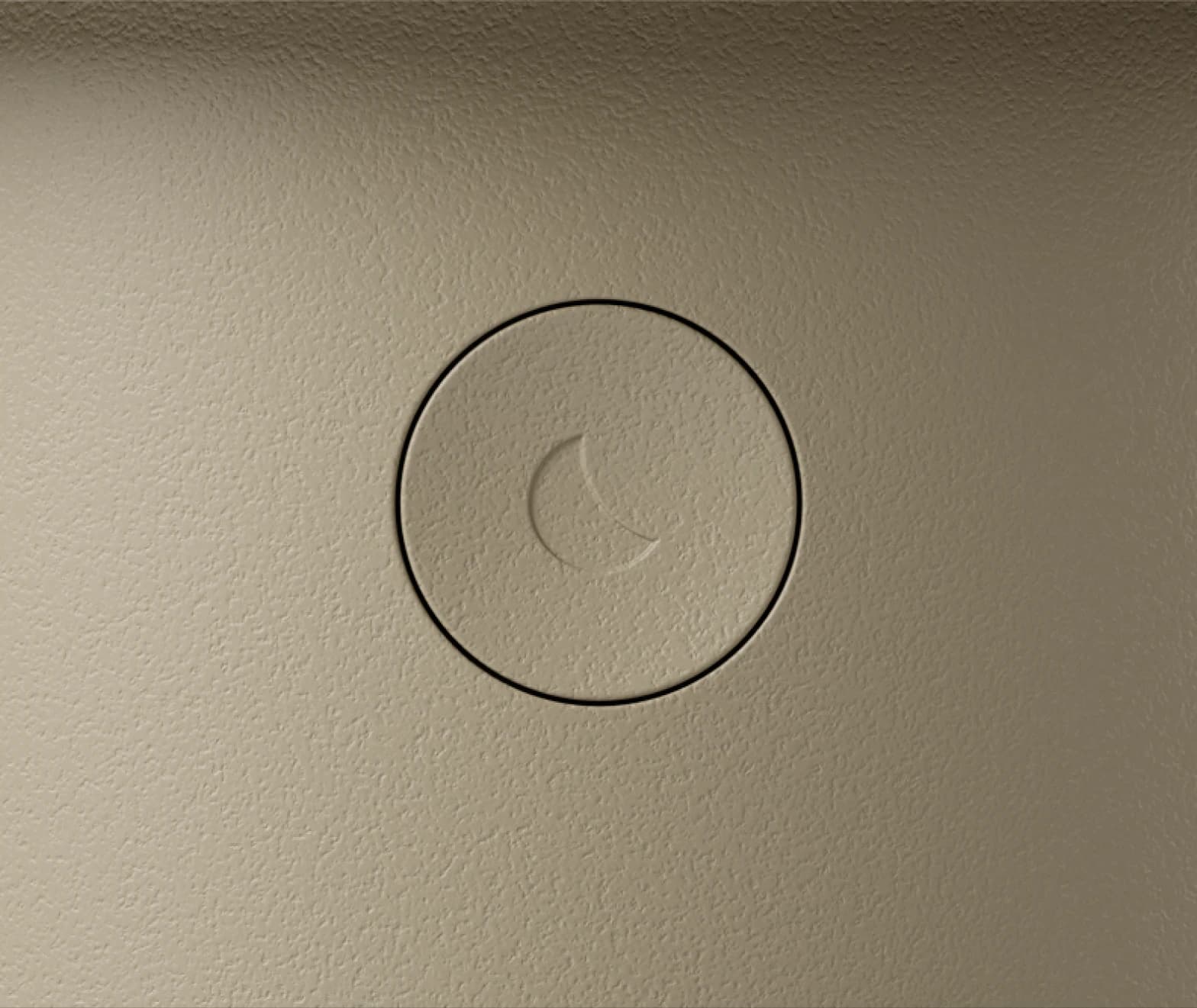 Closeup of back button on Hatch Baby greige colorway