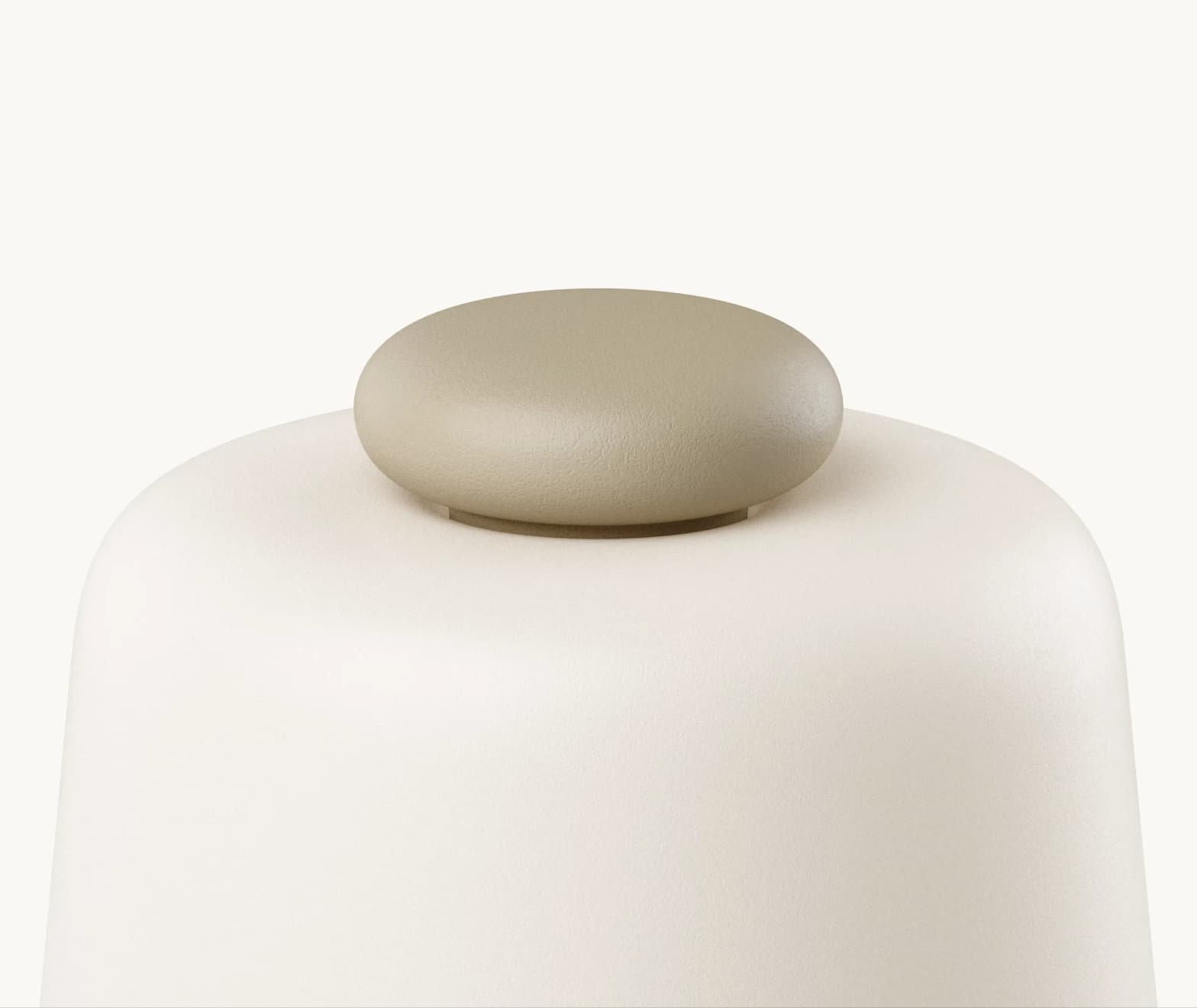 Closeup of Hatch Baby greige colorway top button